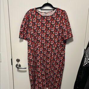 Boden Jersey Floral Red Dress